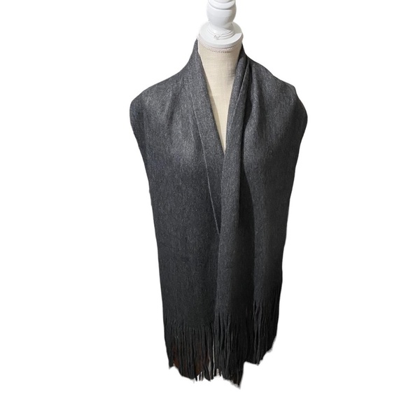 Lucky Brand Gray Frilly Scarf 65” Length 15” Wide 87” Length with Frills NWT - Picture 1 of 8